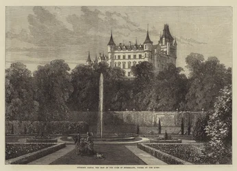 Dunrobin Castle, der Sitz des Herzogs von Sutherland, besucht von der Königin